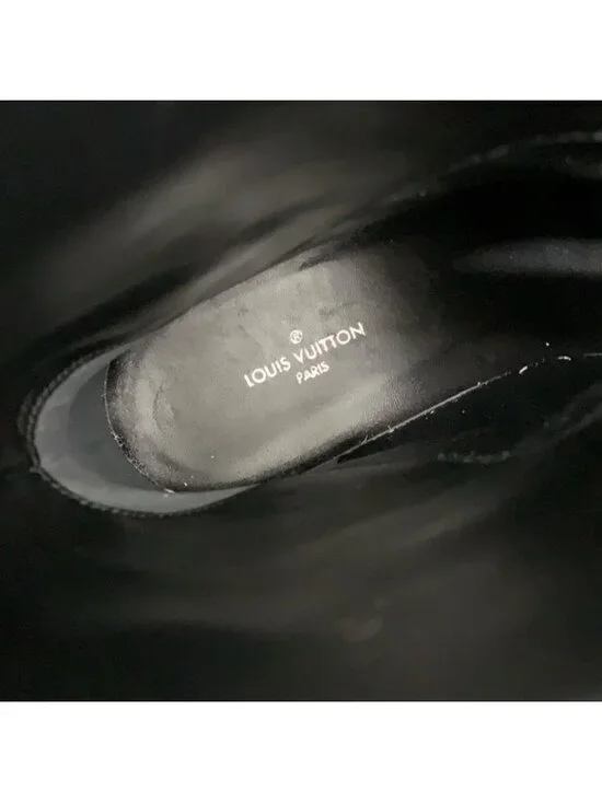 Louis Vuitton Monogram Boots Short Shoes Leather Black Brown Logo Belt - Picture 7 of 10